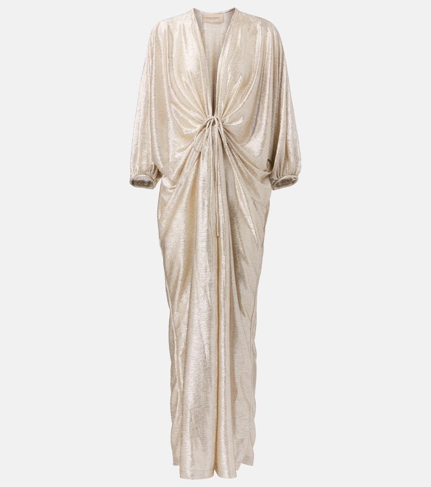 adriana degreas gathered lamé kaftan