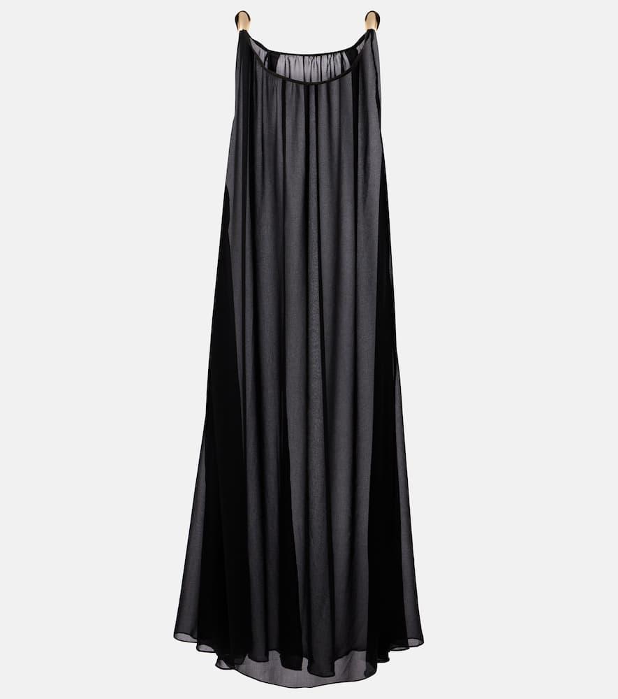 adriana degreas holiday embellished chiffon maxi dress