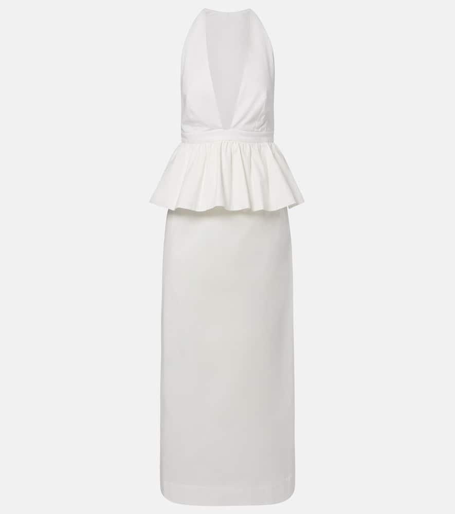 adriana degreas peplum cotton maxi dress