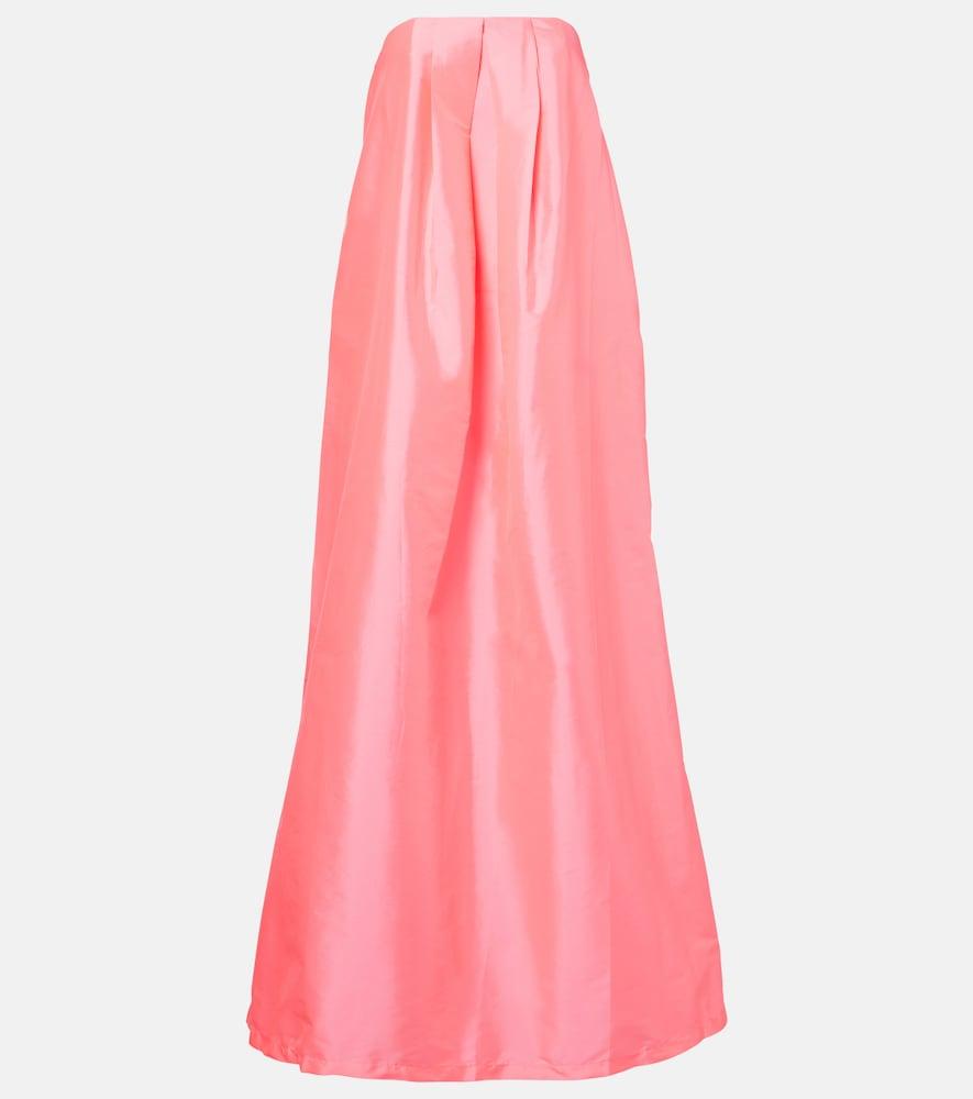 adriana degreas pleated satin gown