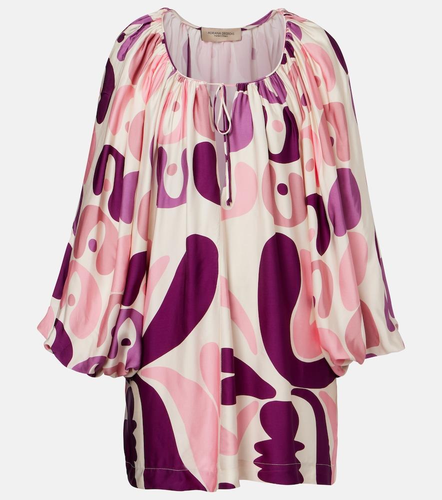 adriana degreas printed satin minidress