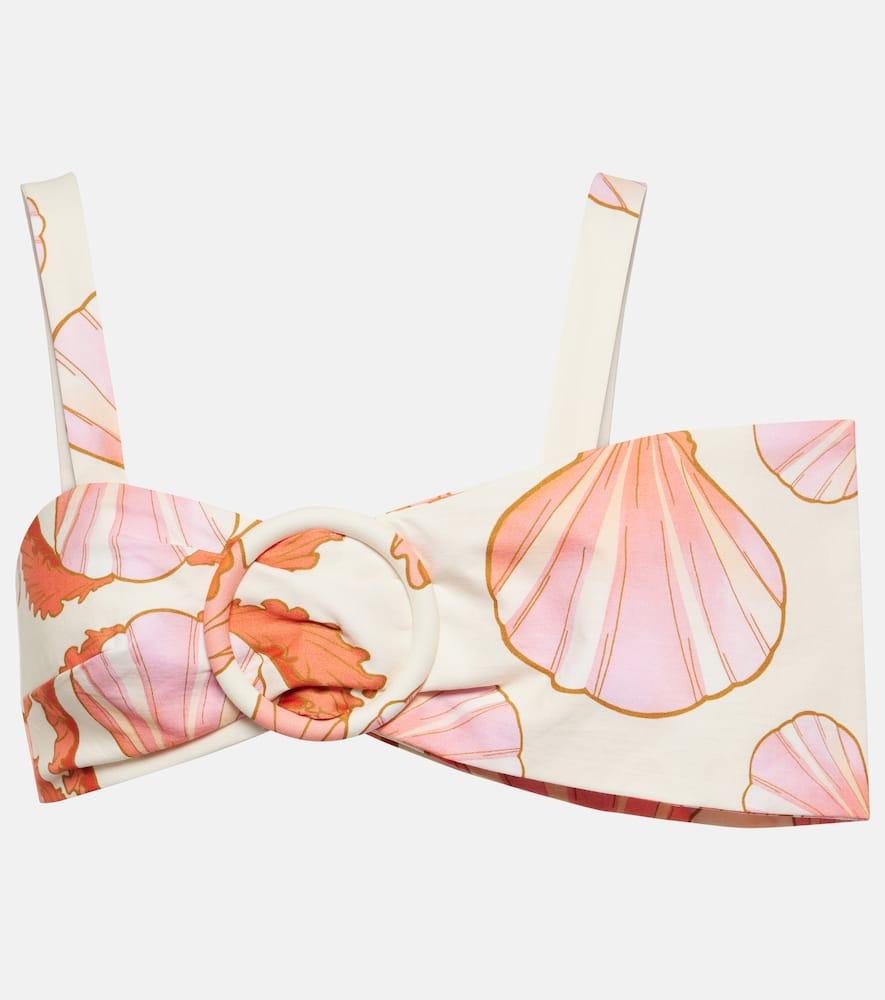 adriana degreas seashell printed cotton bra top