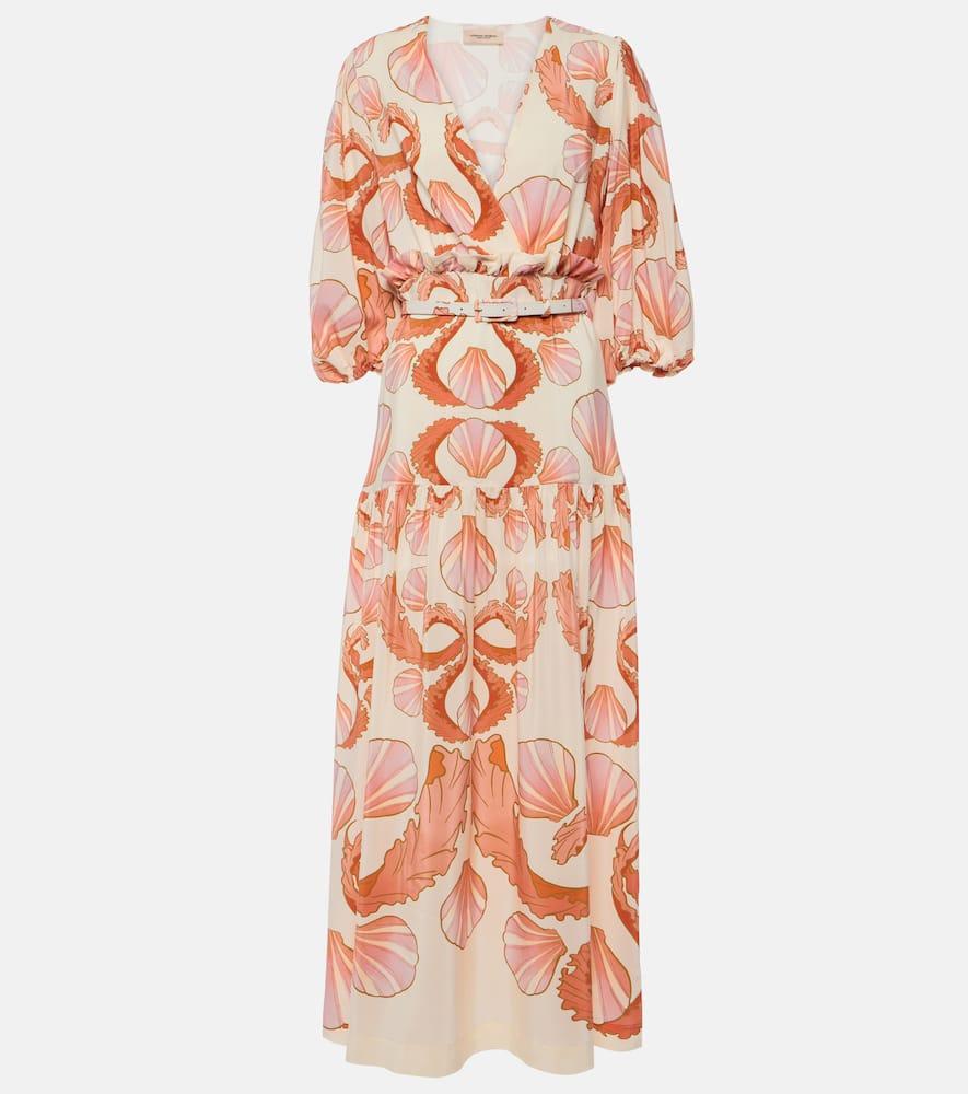 adriana degreas seashell silk maxi dress