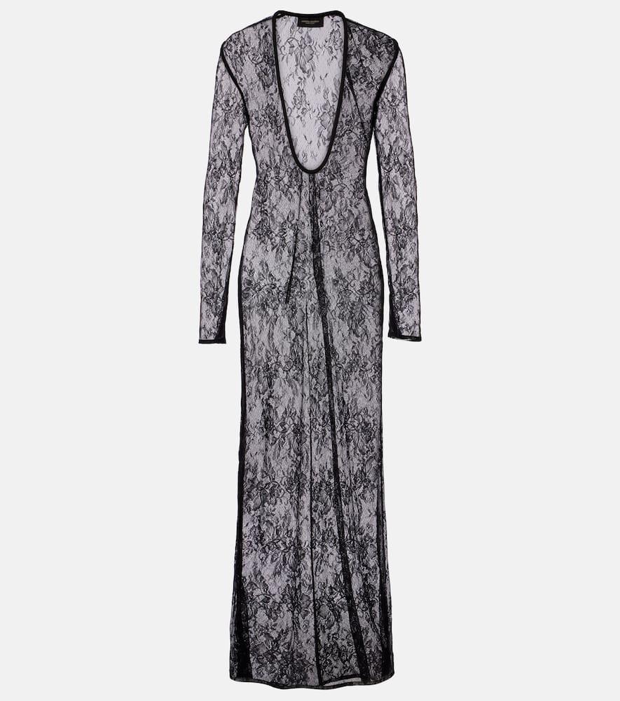 adriana degreas sheer lace maxi dress