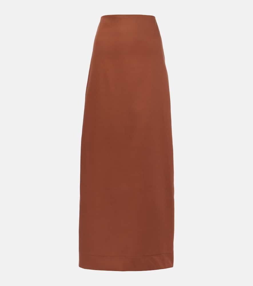 adriana degreas solid cotton maxi skirt