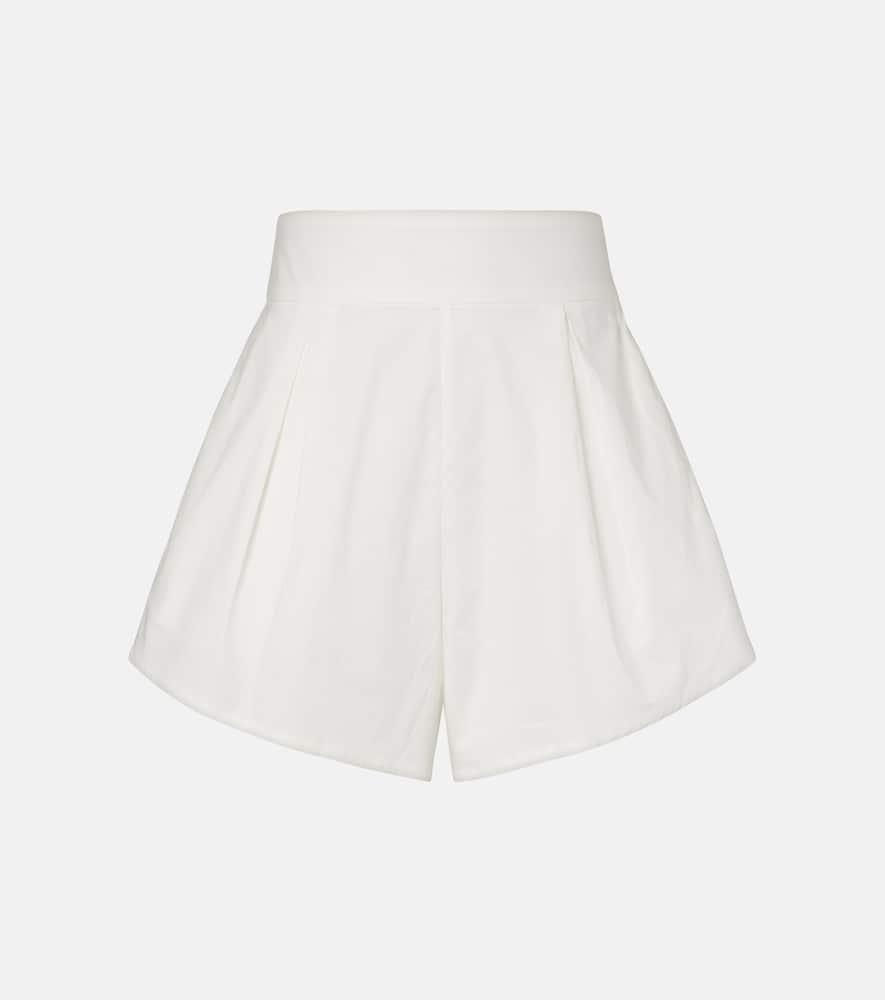 adriana degreas solid pleated cotton shorts