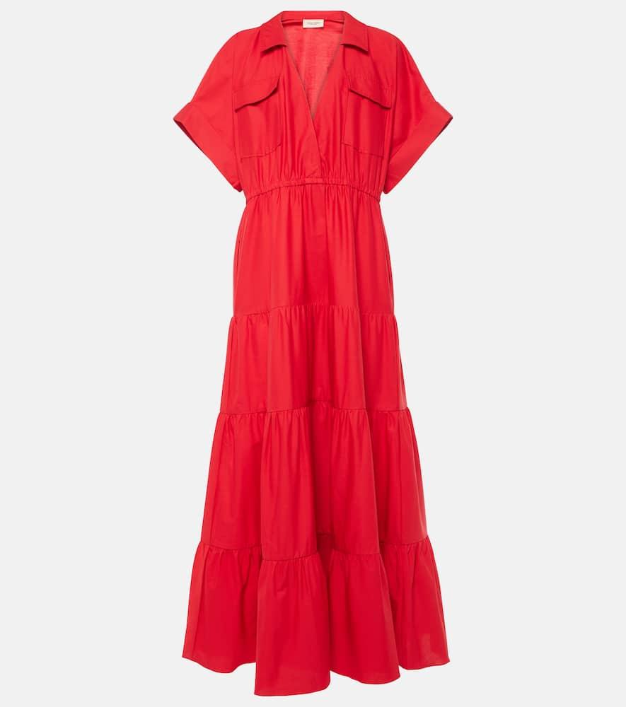 adriana degreas tiered cotton maxi dress