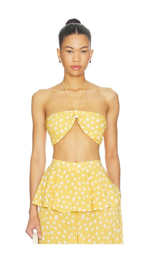 adriana degreas x revolve bandeau top in mustard,white.