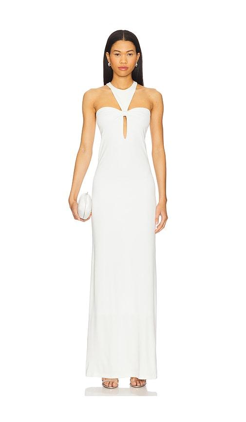 adriana degreas x sabine getty open back maxi dress in ivory.