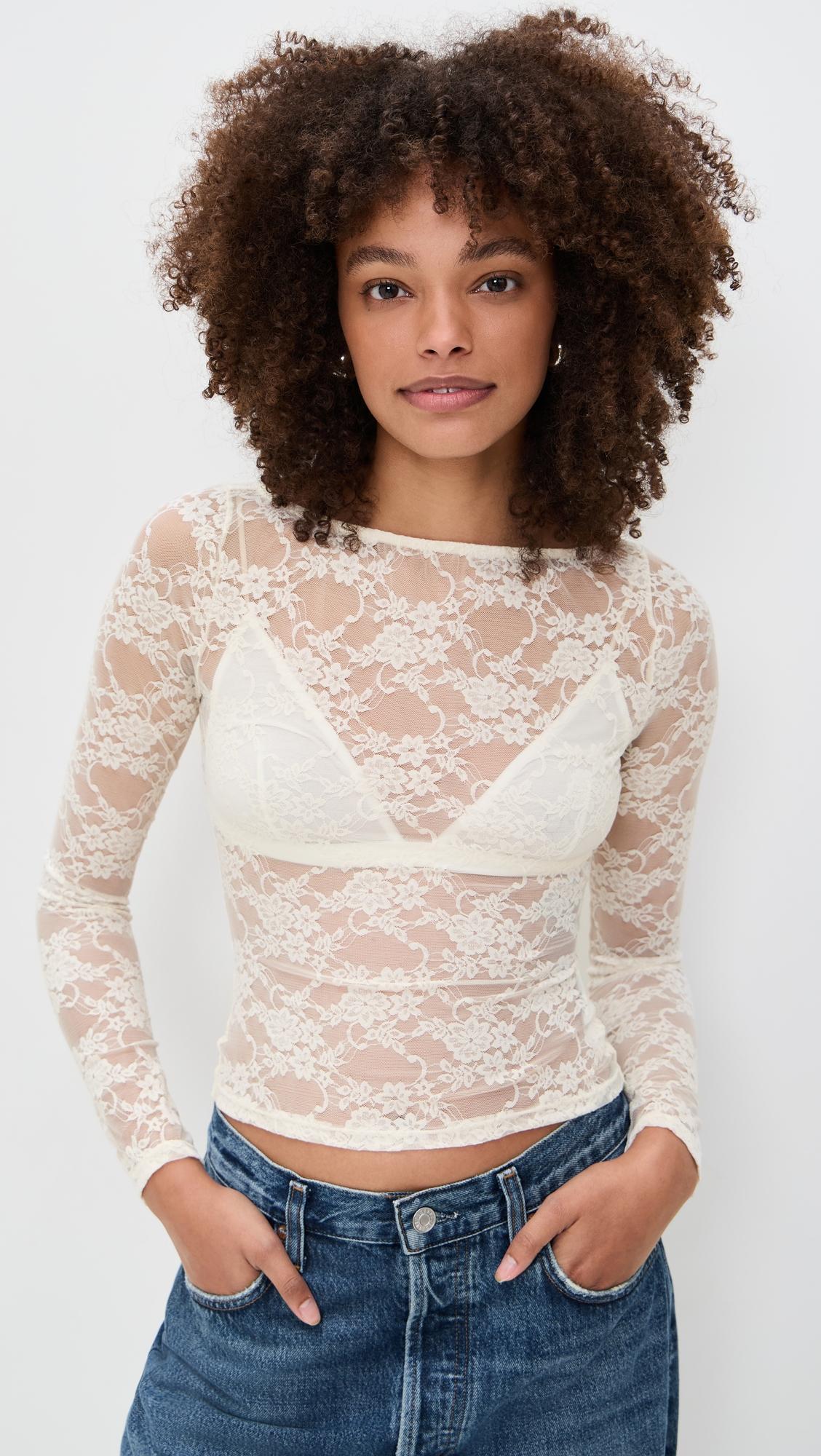 adriano lace knit top