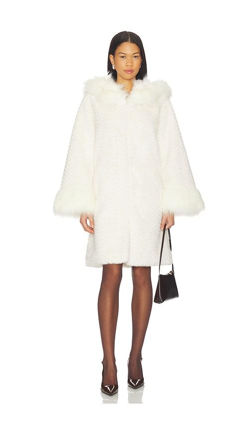 adrienne landau cecilia coat in white.