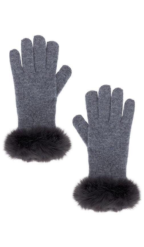 adrienne landau lucie glove in grey.