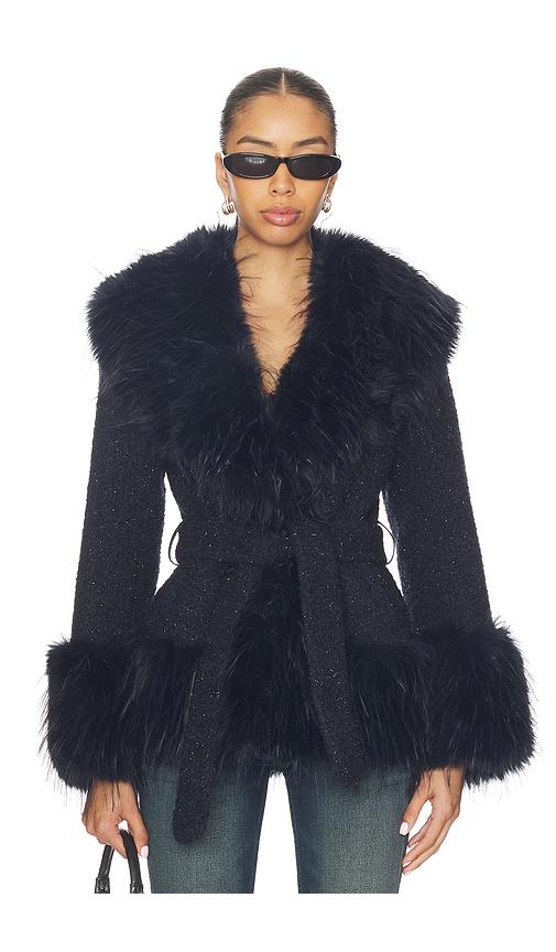 adrienne landau mountain jacket in navy.