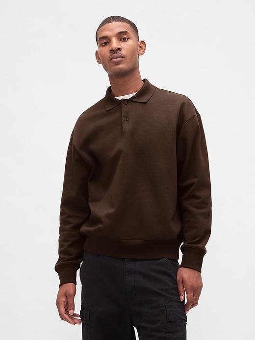adult heavyweight oversized polo sweatshirt