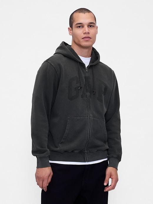 adult vintagesoft arch logo zip hoodie