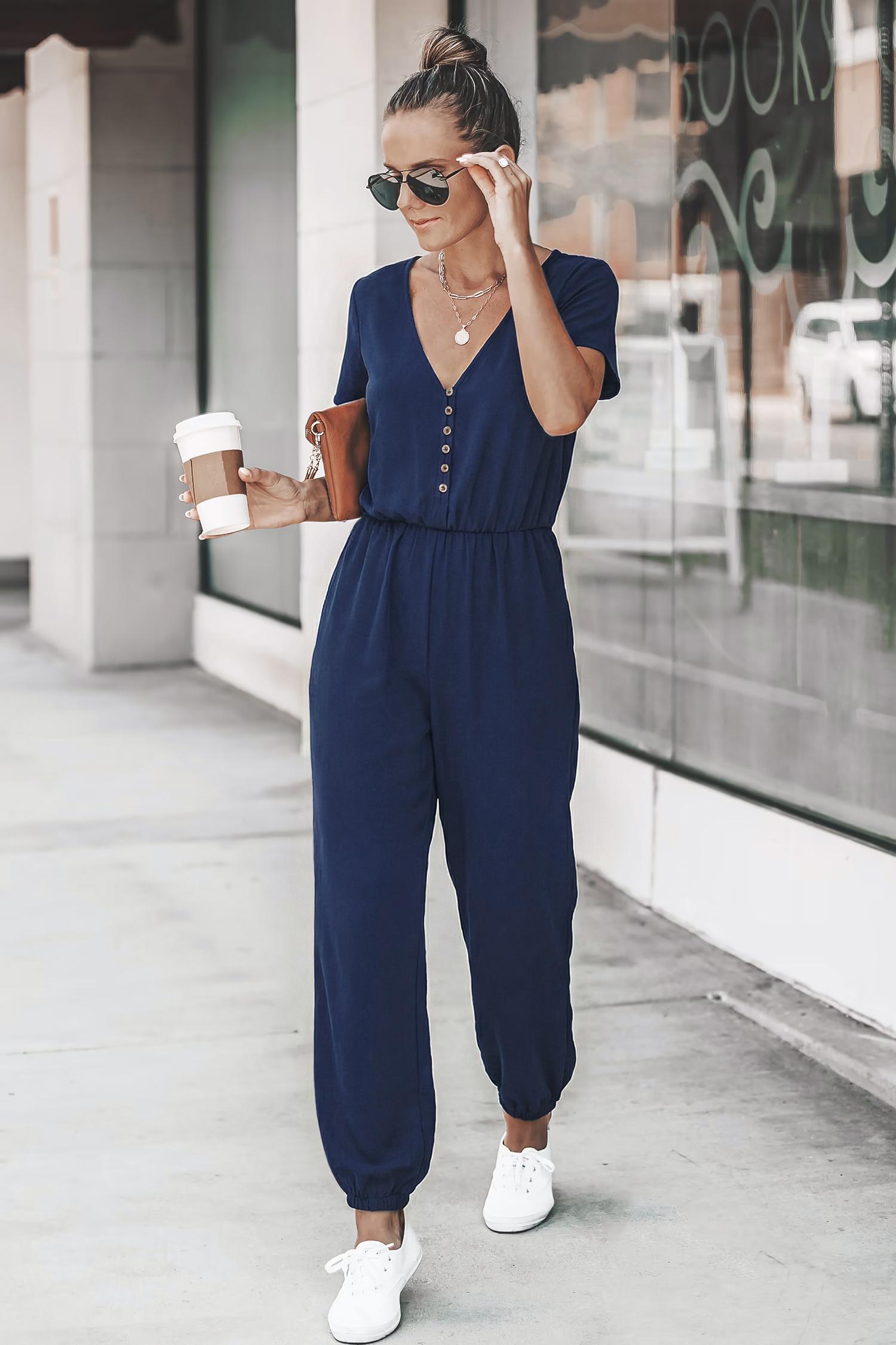 adventure novel blue jumpsuit - l