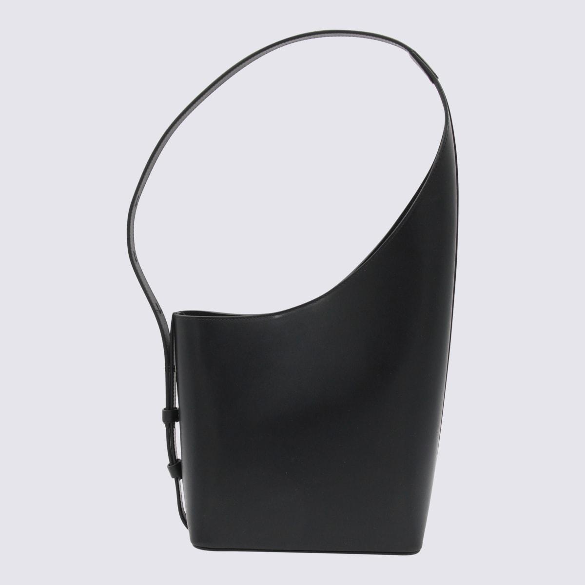 aesther ekme black leather demi lune shoulder bag