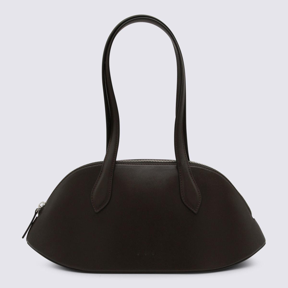 aesther ekme dark brown leather cosmo bowling top handle bag