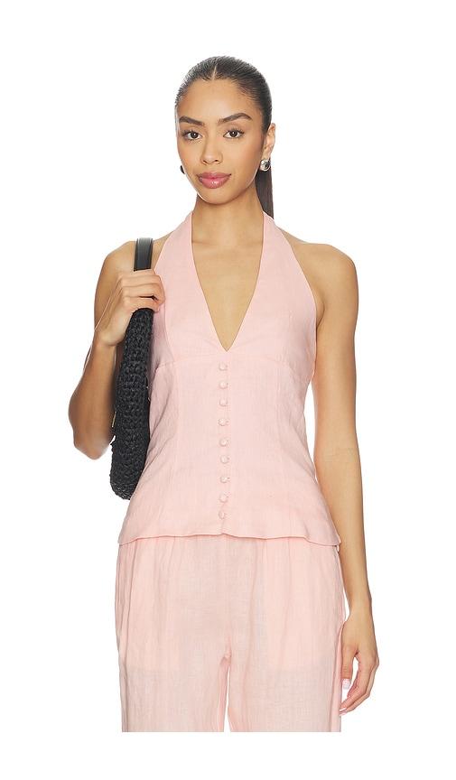 aexae halter neck top in pink.
