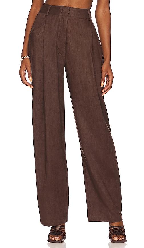 aexae linen trouser in brown.