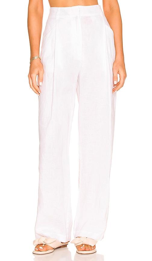 aexae linen trousers in white.