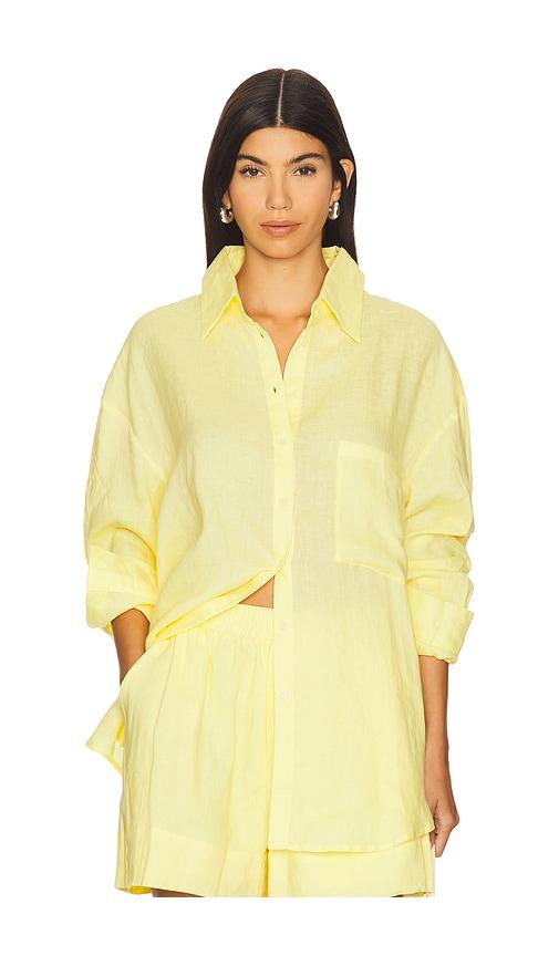 aexae linen woven shirt in yellow.