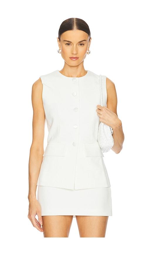 aexae twill vest button top in white.