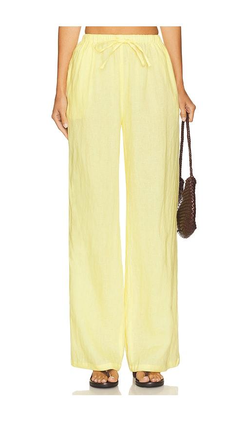 aexae x revolve drawstring pant in yellow.