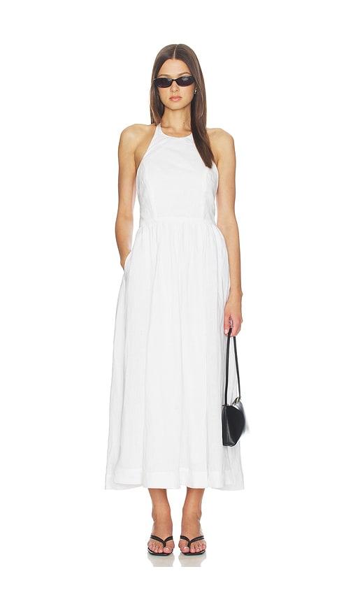 aexae x revolve linen doll maxi dress in white.