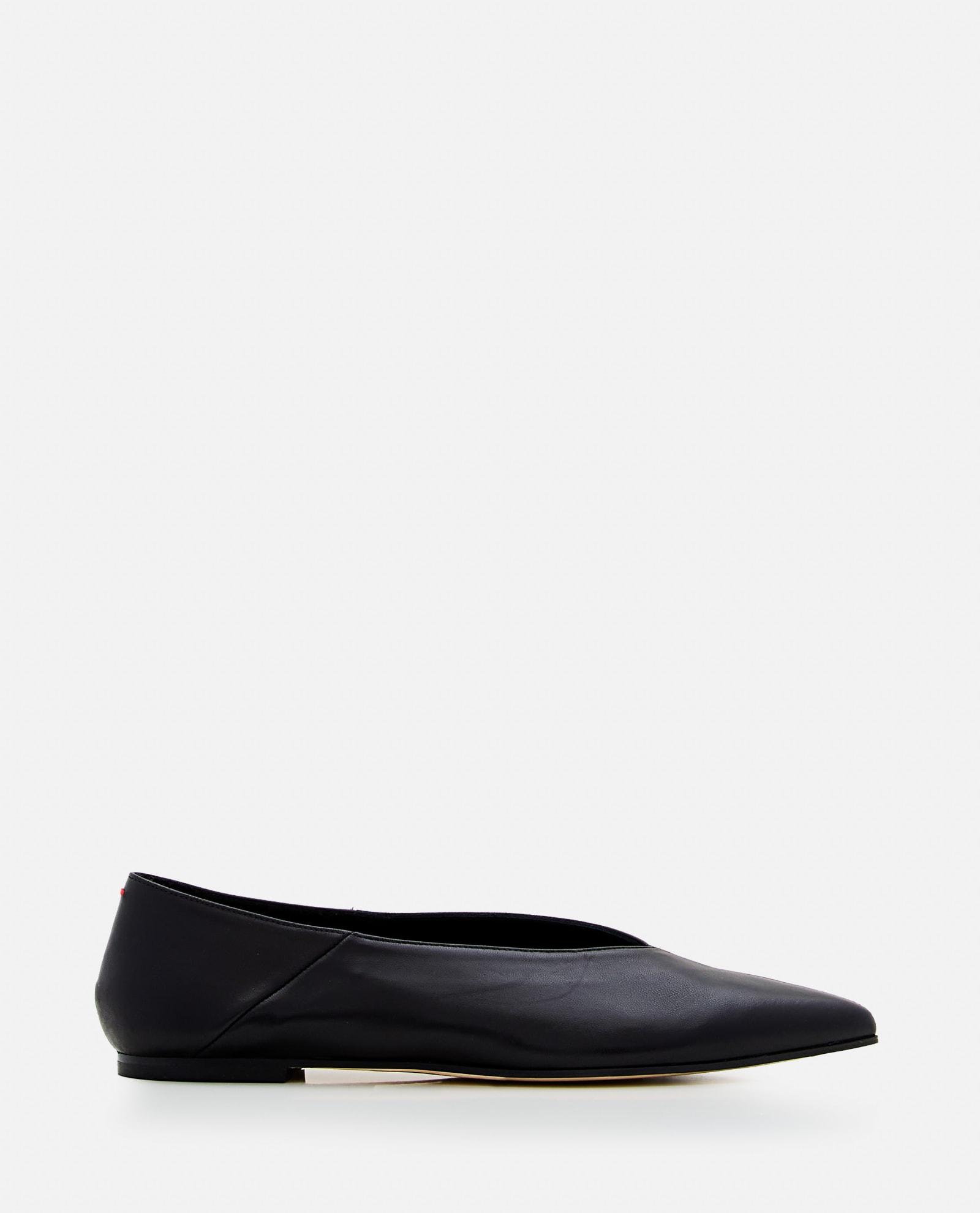 aeyde moa leather ballet flats
