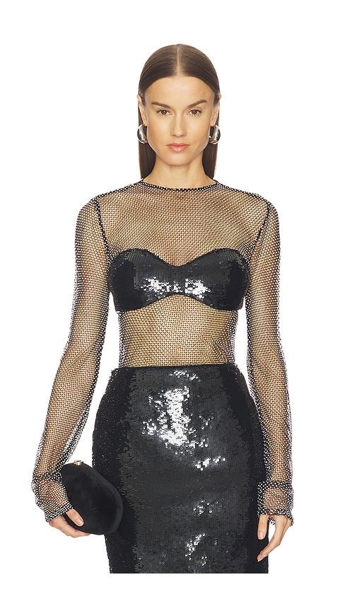 afew rahul mishra rahul mishra mesh leotard in black.