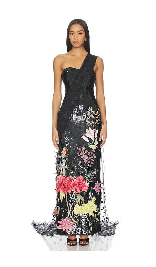 afew rahul mishra saree gown in black.
