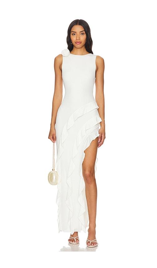 afrm airess dress in white.