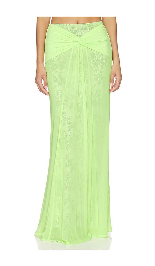 afrm amirah skirt in green.