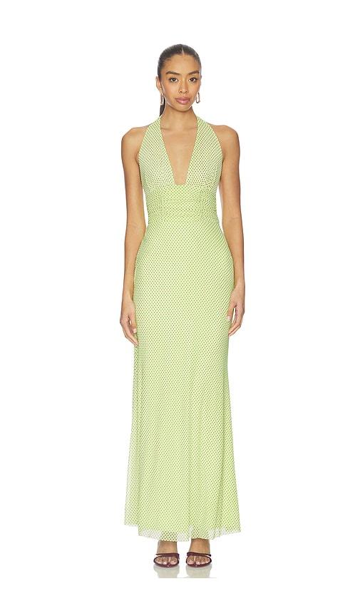 afrm anja dress in green.