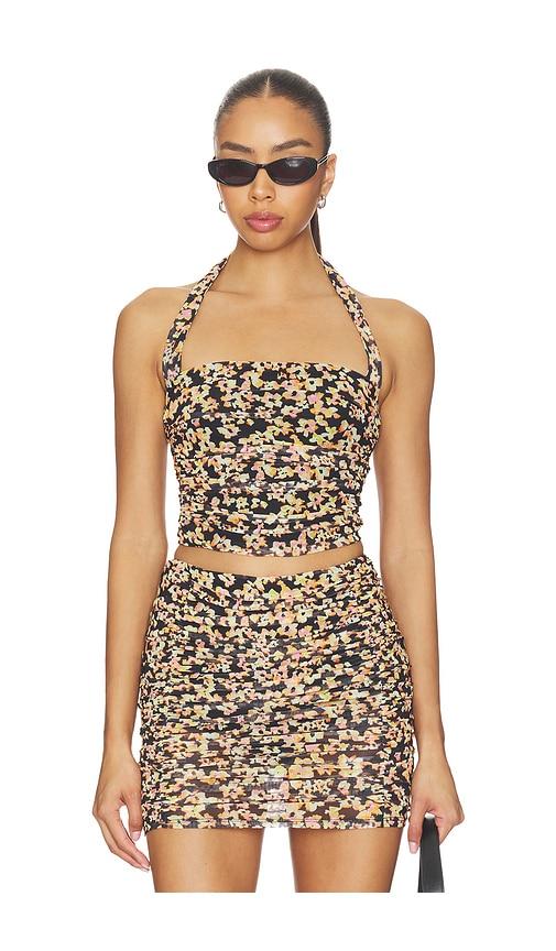 afrm aranya mesh top in black.