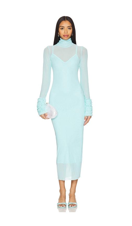 afrm ariel dress in blue.