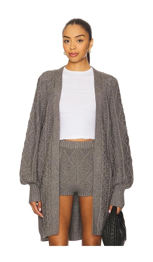 afrm bartow knit cardigan in grey.