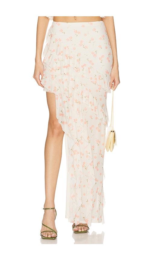 afrm baxter skirt in cream.