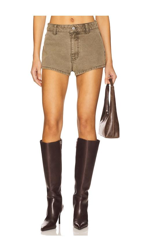 afrm beckham short in olive.