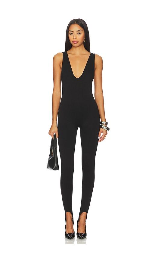 afrm beloit jumpsuit in black.