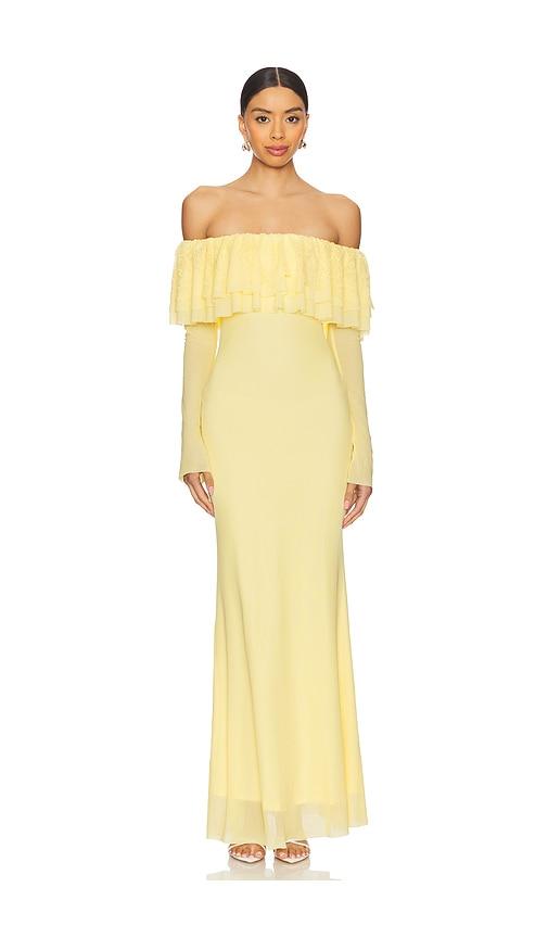 afrm betty dress in yellow.