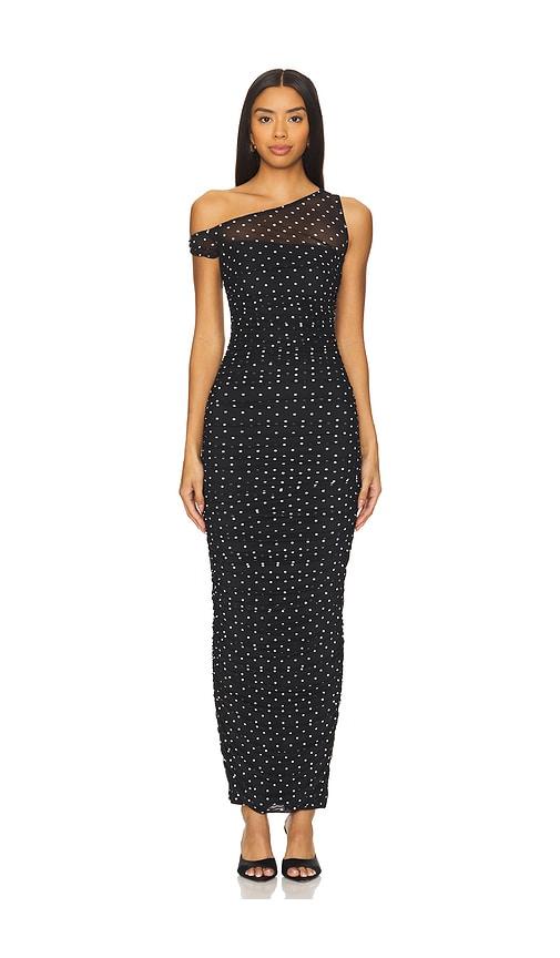 afrm biona maxi dress in black.