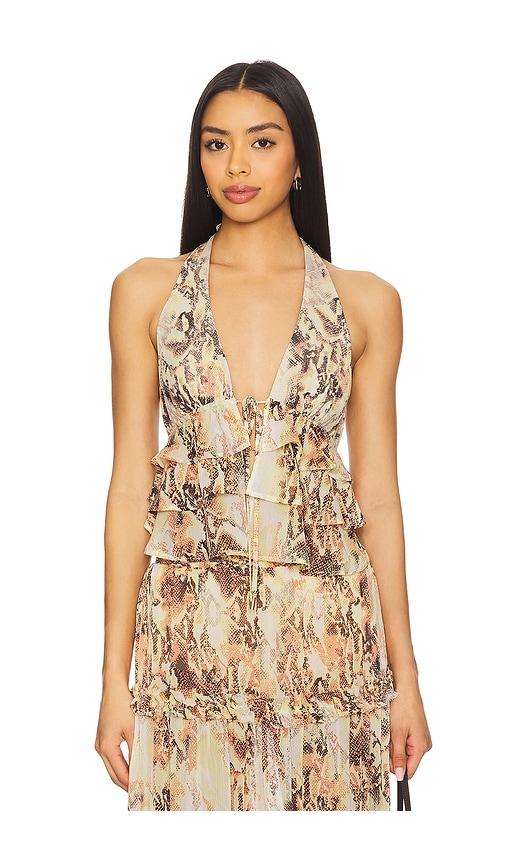 afrm blythe top in cream.