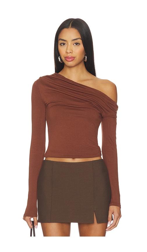 afrm bria top in brown.