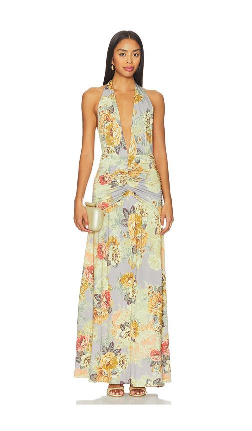 afrm cadiz dress in lavdender.