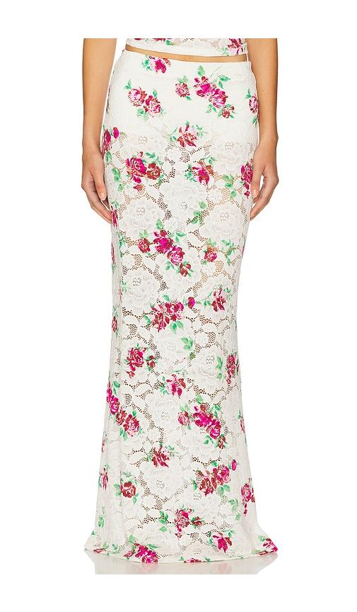 afrm caella skirt in white.