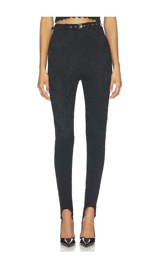 afrm carey silken lace pant in black.
