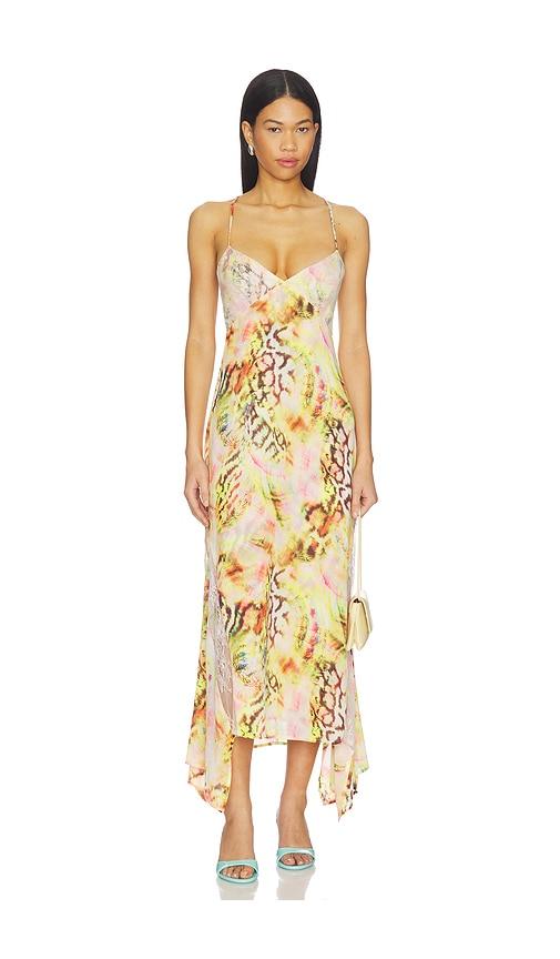 afrm christina dress in yellow,pink.