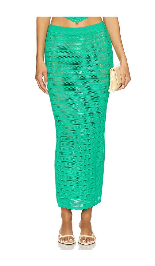 afrm dorota skirt in green.